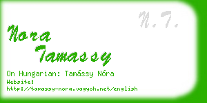 nora tamassy business card